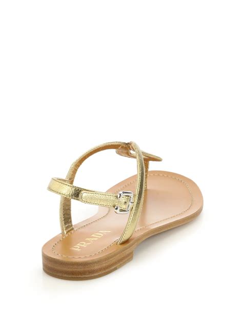 prada metallic leather thong sandals|Prada Livermore.